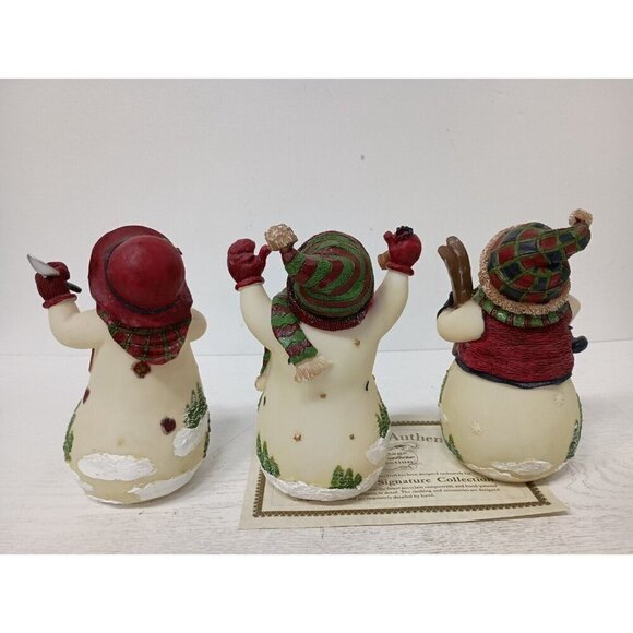 VTG 2002 Home Interiors Snow Men Figurines Set Of 3 Collectible Christmas Decor - Picture 4 of 10